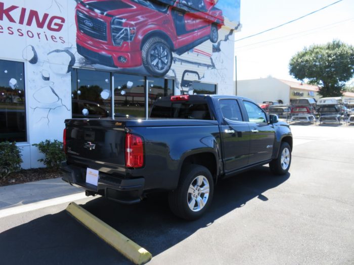 2019 Chevy Colorado with LEER 550, Chrome, Pinstripe, Retractable Step, Tint, Hitch by TopperKING Brandon 813-689-2449 or Clearwater 727-530-9066. Call Now!