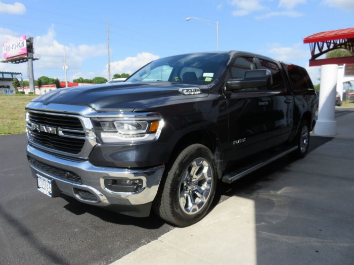 2019 Dodge Ram with Ranch Icon, Hitch, Nerf Bars, Chrome, Tint by TopperKING Brandon 813-689-2449 or Clearwater FL 727-530-9066. Call Today!