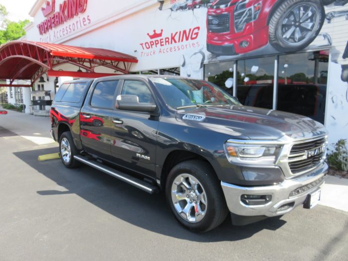 2019 Dodge Ram with Ranch Icon, Hitch, Nerf Bars, Chrome, Tint by TopperKING Brandon 813-689-2449 or Clearwater FL 727-530-9066. Call Today!