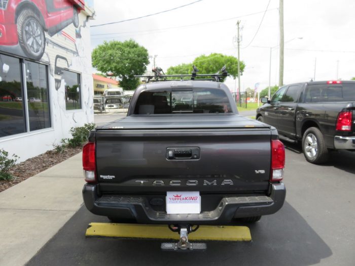 2019 Toyota Tacoma with LEER 350M, Yakima Rack, Nerf Bars, Hitch, Tint. Call TopperKING Brandon 813-689-2449 or Clearwater FL 727-530-9066.