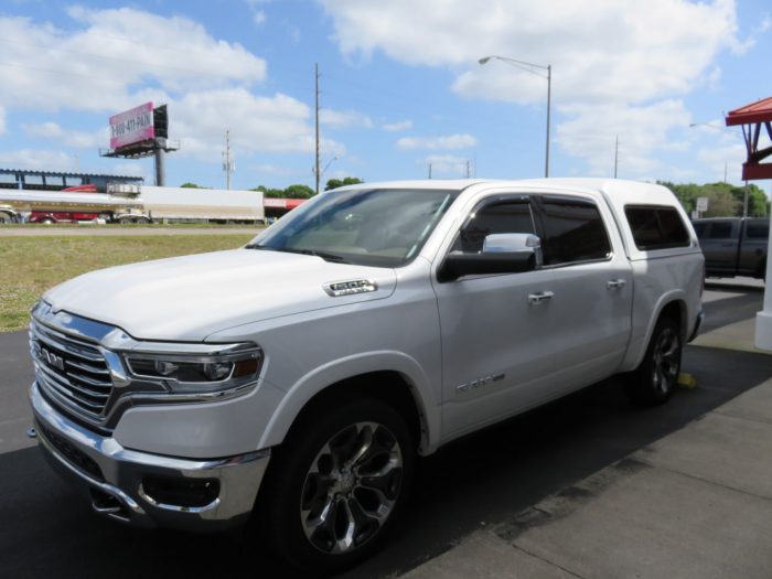 2019 Dodge RAM with LEER 180, Hitch, Tint, Vent Visors, Chrome by TopperKING Brandon 813-689-2449 or Clearwater FL 727-530-9066. Call Today!