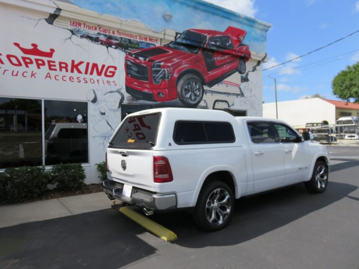 2019 Dodge RAM with LEER 180, Hitch, Tint, Vent Visors, Chrome by TopperKING Brandon 813-689-2449 or Clearwater FL 727-530-9066. Call Today!