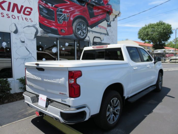 2019 Chevrolet Silverado with LEER 550, Hitch, Black Out Nerf Bars, Tint by TopperKING in Brandon, FL 813-689-2449 or Clearwater, FL 727-530-9066. Call Now!