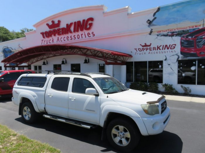 2014 Tacoma with LEER 100XR Decked, Nerf Bars, Roof Racks, Bug Guard, Hitch, Tint. TopperKING Brandon 813-689-2449 or Clearwater 727-530-9066