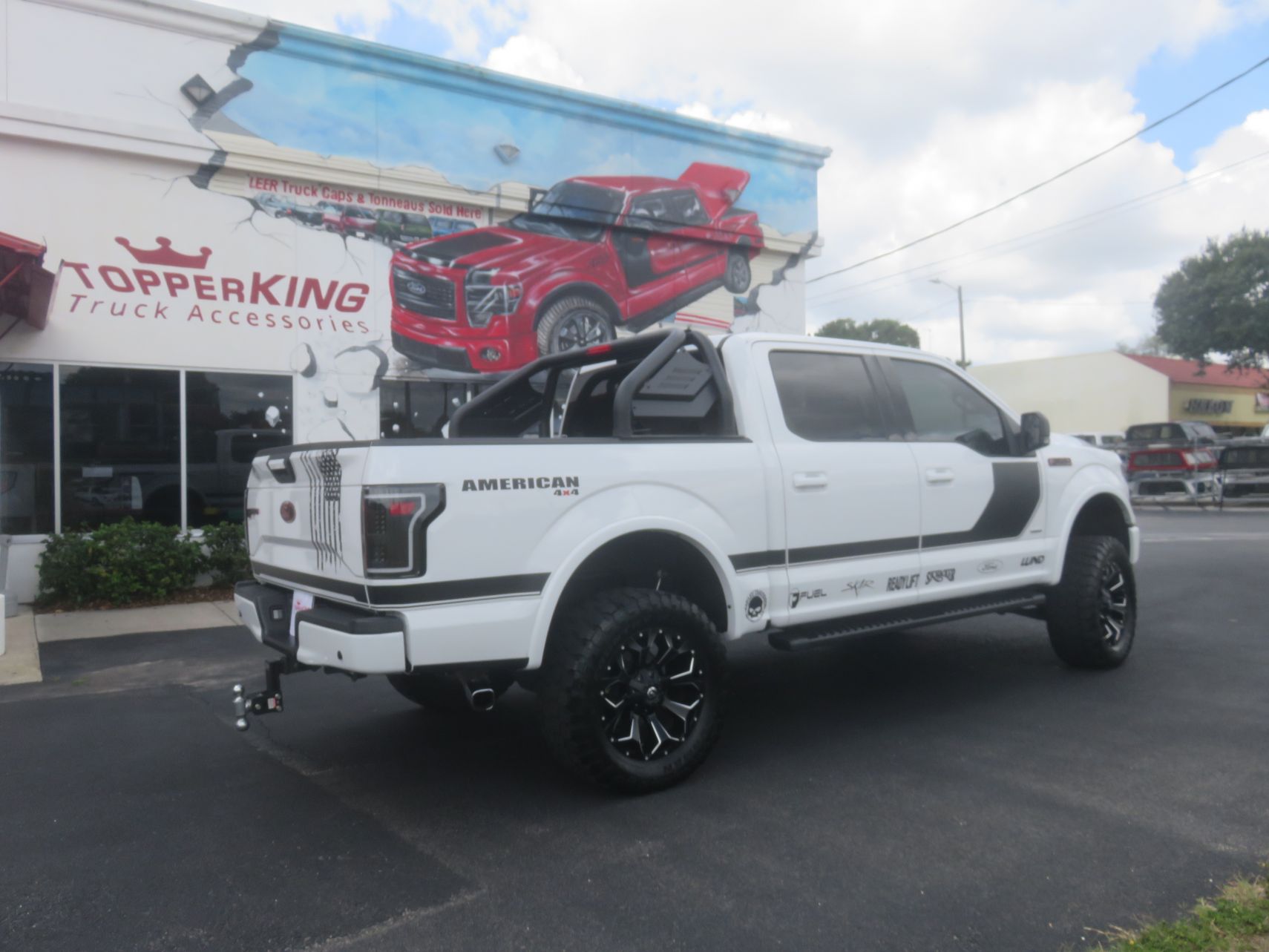 2017 Ford F150 with Dee Zee Sportsbar, Graphics, Nerf Bars, Hitch, Tint by TopperKING in Brandon 813-689-2449 or Clearwater, FL 727-530-9066. Call today!