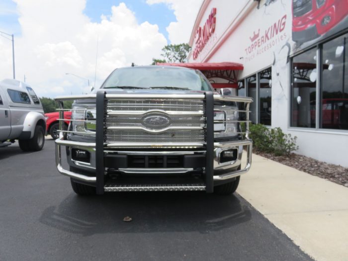 2019 Ford F150 with LEER 700, Luverne Grill Guard, Retractable Step, Chrome, Vent Visors by TopperKING Brandon 813-689-2449 or Clearwater 727-530-9066 Call!
