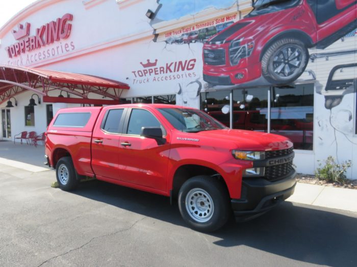 2019 Chevy Silverado with Ranch Echo Fiberglass Topper, Hitch, Tint by TopperKING in Brandon, FL 813-689-2449 or Clearwater, FL 727-530-9066. Call us today!