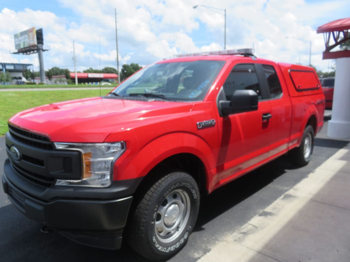 2019 Ford F150 with Ranch Echo, Solid Side Access Windoors, Hitch by TopperKING in Brandon, FL 813-689-2449 or Clearwater, FL 727-530-9066. Call today!