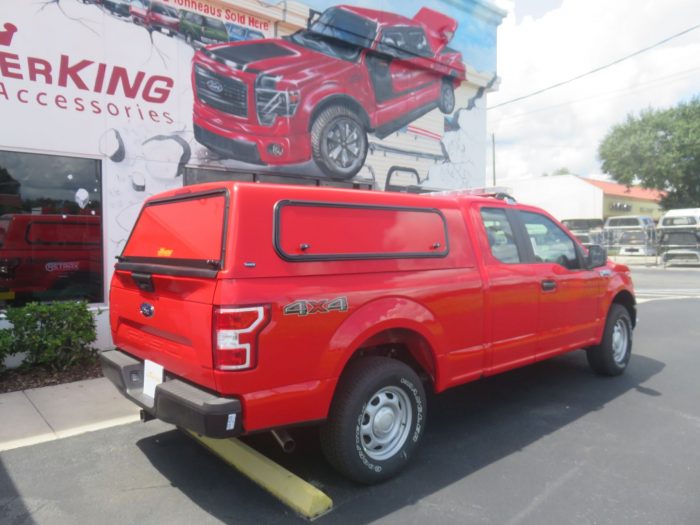 2019 Ford F150 with Ranch Echo, Solid Side Access Windoors, Hitch by TopperKING in Brandon, FL 813-689-2449 or Clearwater, FL 727-530-9066. Call today!