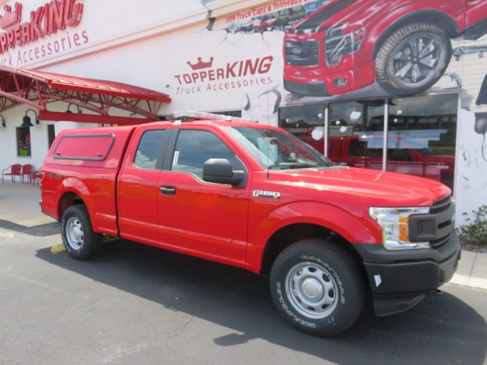 2019 Ford F150 with Ranch Echo, Solid Side Access Windoors, Hitch by TopperKING in Brandon, FL 813-689-2449 or Clearwater, FL 727-530-9066. Call today!