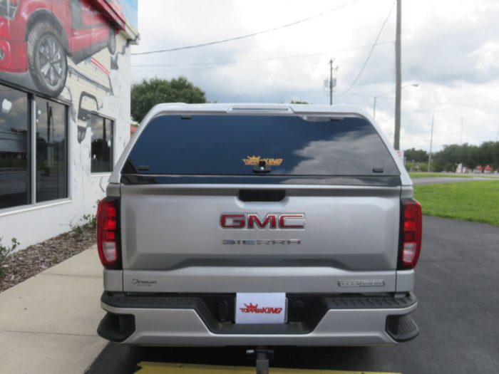 2019 GMC Sierra with LEER 100XQ, Black Out Nerf Bars, Hitch, Tint by TopperKING in Brandon, FL 813-689-2449 or Clearwater, FL 727-530-9066. Call us today!