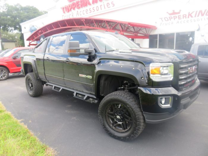 2019 GMC Sierra with Truxedo, Drop Down Steps, Fender Flares by TopperKING Brandon 813-689-2449 or Clearwater FL 727-530-9066. Call today!