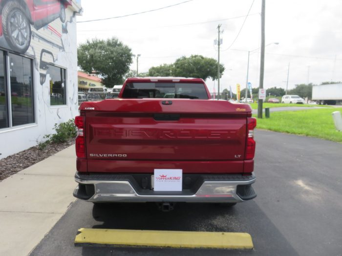 2019 Chevy Silverado with LEER 700 Tonneau, Blackout Nerf Bars, Hitch, Tint. Call TopperKING in Brandon, FL 813-689-2449 or Clearwater, FL 727-530-9066!