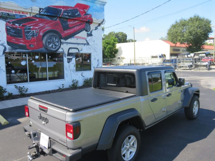 2020 Jeep Gladiator with Tonneau, BedXTender, Vent Visors, Bug Guard by TopperKING in Brandon, FL 813-689-2449 or Clearwater, FL 727-530-9066. Call today!