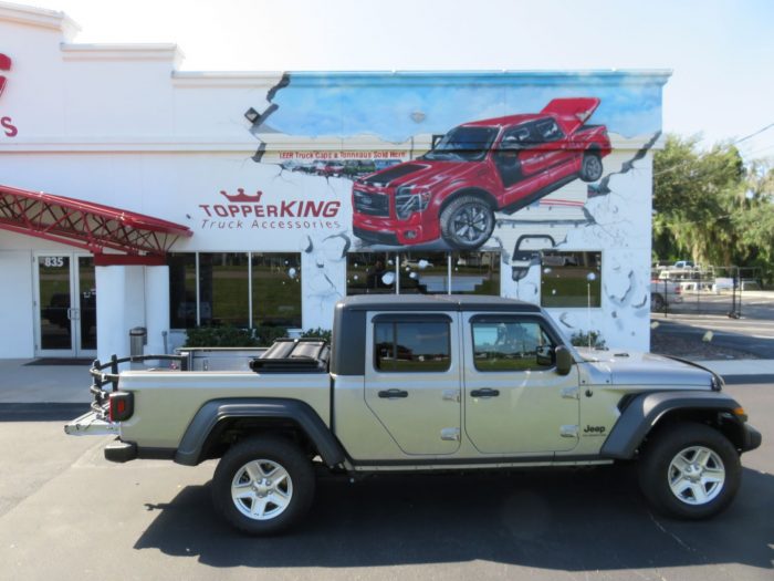 2020 Jeep Gladiator with Tonneau, BedXTender, Vent Visors, Bug Guard by TopperKING in Brandon, FL 813-689-2449 or Clearwater, FL 727-530-9066. Call today!