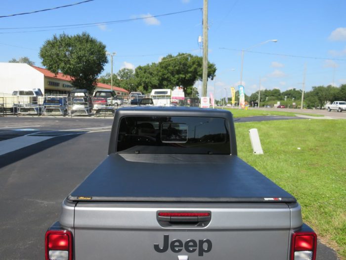 2020 Jeep Gladiator with Tonneau, BedXTender, Vent Visors, Bug Guard by TopperKING in Brandon, FL 813-689-2449 or Clearwater, FL 727-530-9066. Call today!