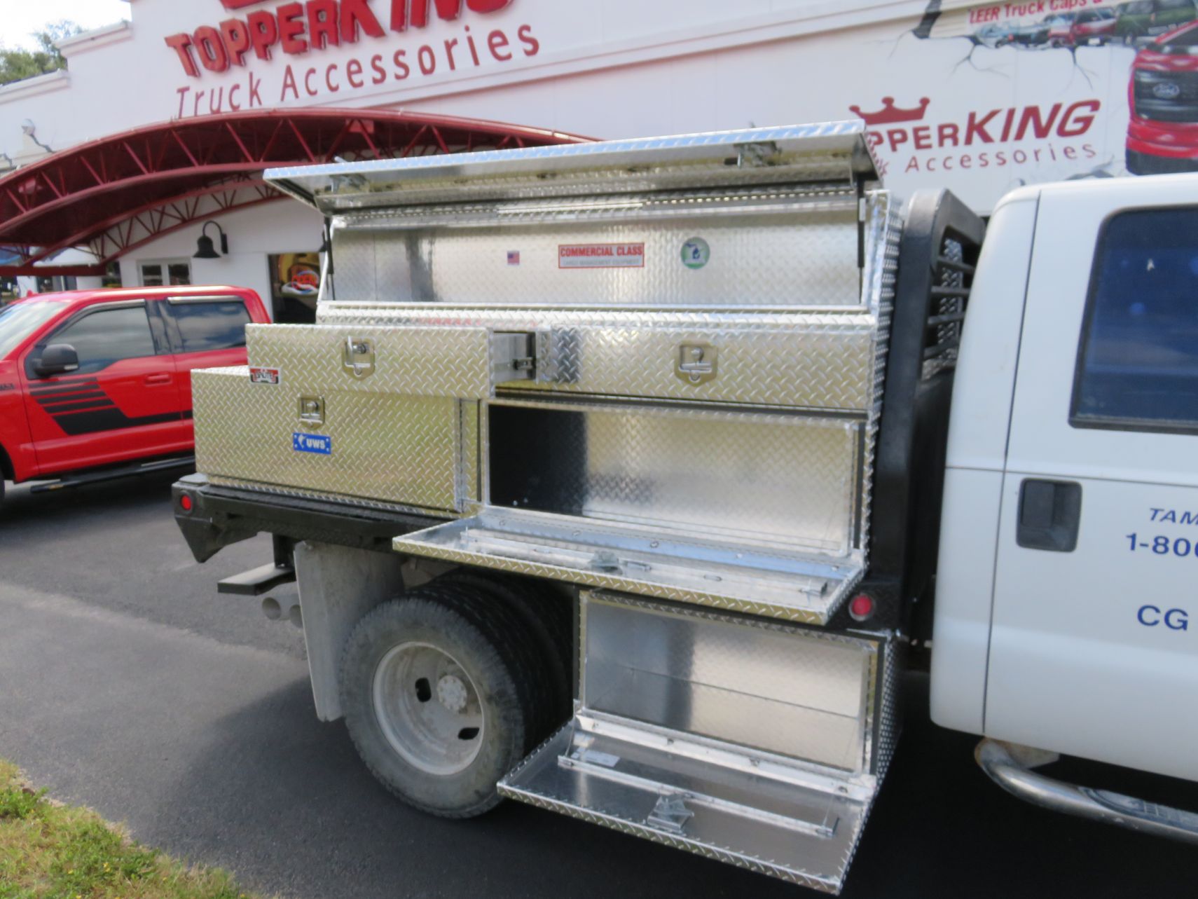 2017 Ford F350 with Aluminum Boxes, Grill Guard, and Nerf Bars, Tint, Hitch by TopperKING in Brandon 813-689-2449 or Clearwater FL 727-530-9066. Call today!