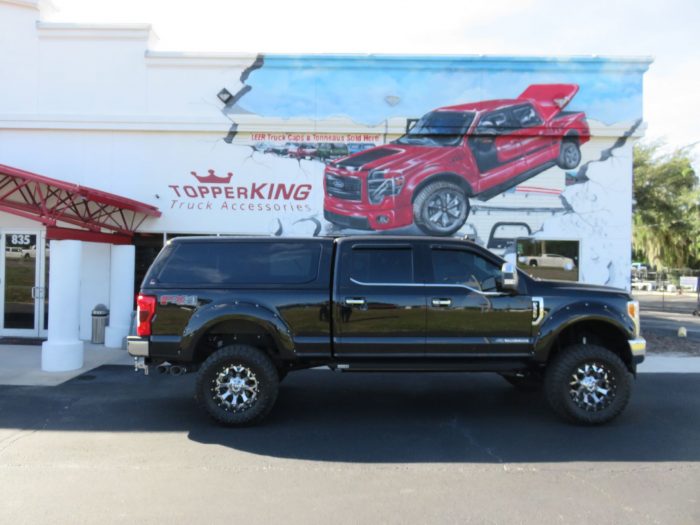 2019 Ford F250 with LEER 100XQ, Fender Flares, Vent Visors, Chrome, Tint, Hitch by TopperKING Brandon 813-689-2449 or Clearwater FL 727-530-9066. Call Now!