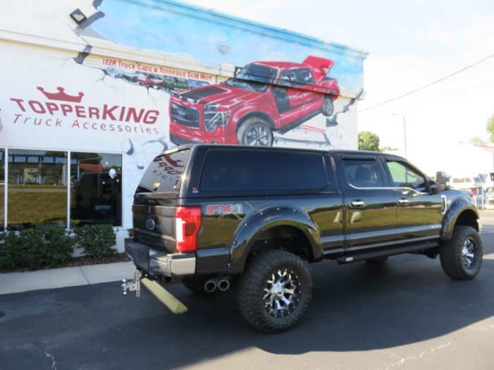 2019 Ford F250 with LEER 100XQ, Fender Flares, Vent Visors, Chrome, Tint, Hitch by TopperKING Brandon 813-689-2449 or Clearwater FL 727-530-9066. Call Now!