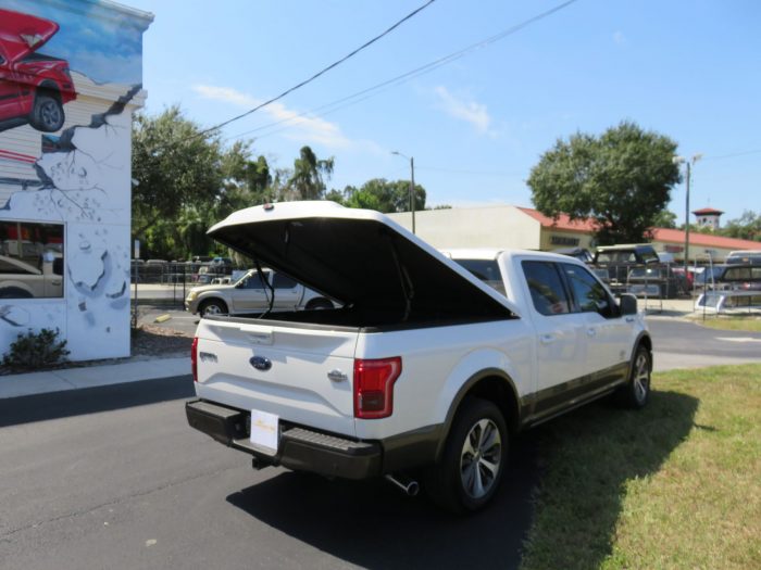 2019 F150 LEER 700 Hard Tonneau, Bedliner, Retractable Step, Hitch, Tint by TopperKING in Brandon 813-689-2449 or Clearwater, FL 727-530-9066. Call today!