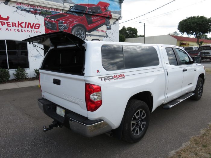 2018 Toyota Tundra with LEER 100XL, Side Steps, Bedliner, Tint, Hitch by TopperKING in Brandon, FL 813-689-2449 or Clearwater, FL 727-530-9066. Call today!