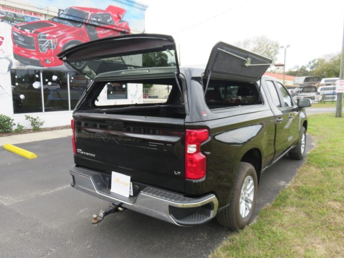 2020 Chevy Silverado LEER 100RCC with Hitch, Bedliner, and Tint by TopperKING in Brandon, FL 813-689-2449 or Clearwater, FL 727-530-9066. Call today!