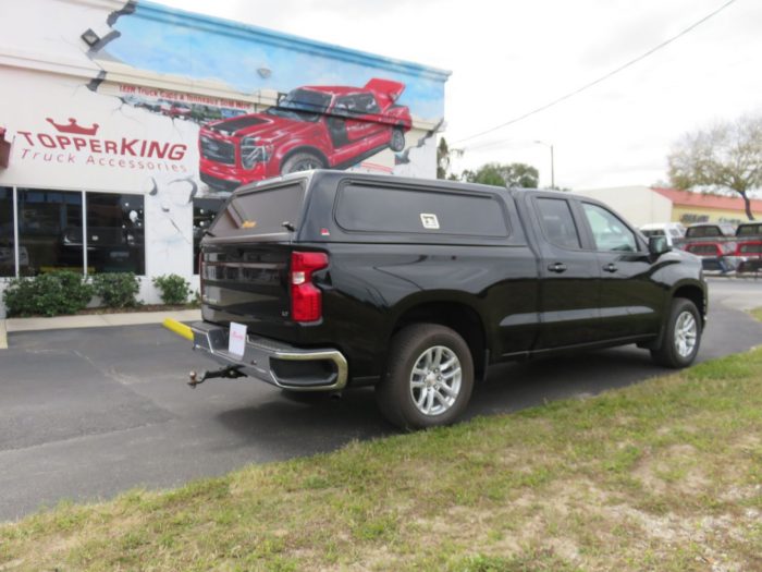 2020 Chevy Silverado LEER 100RCC with Hitch, Bedliner, and Tint by TopperKING in Brandon, FL 813-689-2449 or Clearwater, FL 727-530-9066. Call today!