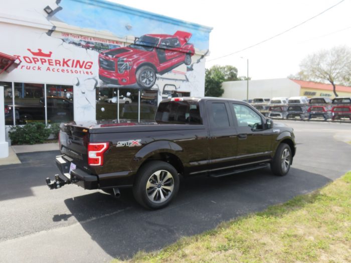 2020 Ford F150 with LEER 550 Fiberglass Lid, Running Boards, Tint, Hitch by TopperKING in Brandon, FL 813-689-2449 or Clearwater, FL 727-530-9066. Call Now!