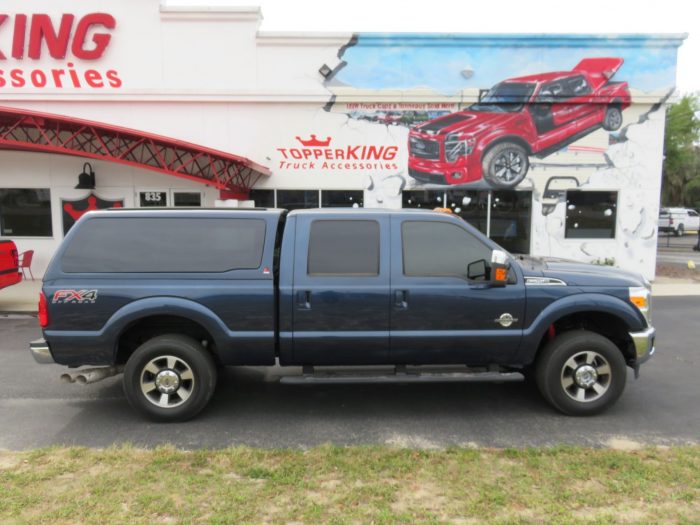 2017 F250 with LEER 100XQ Fibergalss Topper, Blacked Out Nerf Bars, Tint, Hitch by TopperKING in Brandon 813-689-2449 or Clearwater 727-530-9066. Call Now!