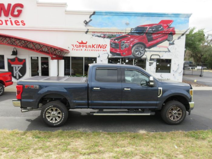 2019 F250 with LEER 350M Trifold Tonneau, BedSlide, Hood Guard, Vent Visors, LOADED! Call TopperKING in Brandon 813-689-2449 or Clearwater 727-530-9066.