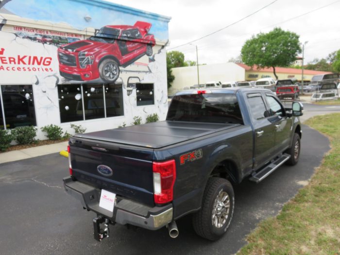 2019 F250 with LEER 350M Trifold Tonneau, BedSlide, Hood Guard, Vent Visors, LOADED! Call TopperKING in Brandon 813-689-2449 or Clearwater 727-530-9066.