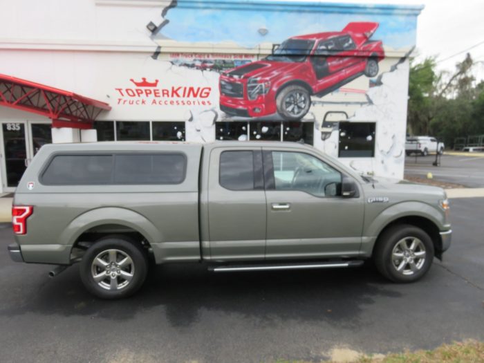 2019 Ford F150 with TK Defender Fiberglass Topper, Bedslide, Running Boards, Tint, Hitch. Call TopperKING Brandon 813-689-2449 or Clearwater FL 727-530-9066