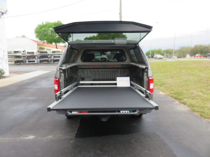 2019 Ford F150 with TK Defender Fiberglass Topper, Bedslide, Running Boards, Tint, Hitch. Call TopperKING Brandon 813-689-2449 or Clearwater FL 727-530-9066