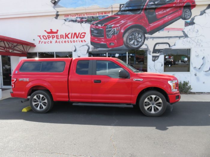 2019 Ford F150 TK Defender with Blacked Out Nerf Bars, Hitch, Tint by TopperKING in Brandon, FL 813-689-2449 or Clearwater, FL 727-530-9066. Call today!