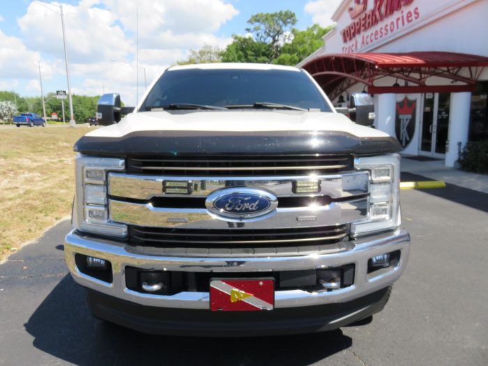 2020 White Ford F250 with LEER 100RCC, BedSlide, Chrome, Bug Guard, by TopperKING in Brandon, FL 813-689-2449 or Clearwater, FL 727-530-9066. Call today!