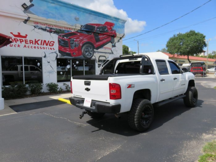 2011 Chevy Silverado with TruXedo TruXport, Nerf Bars, Bug Guard, Vent Visors by TopperKING Brandon 813-689-2449 or Clearwater 727-530-9066.