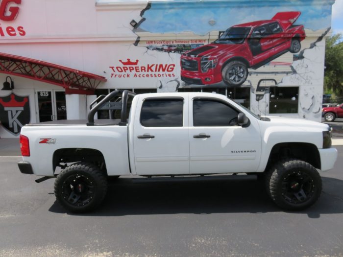 2011 Chevy Silverado with TruXedo TruXport, Nerf Bars, Bug Guard, Vent Visors by TopperKING Brandon 813-689-2449 or Clearwater 727-530-9066.