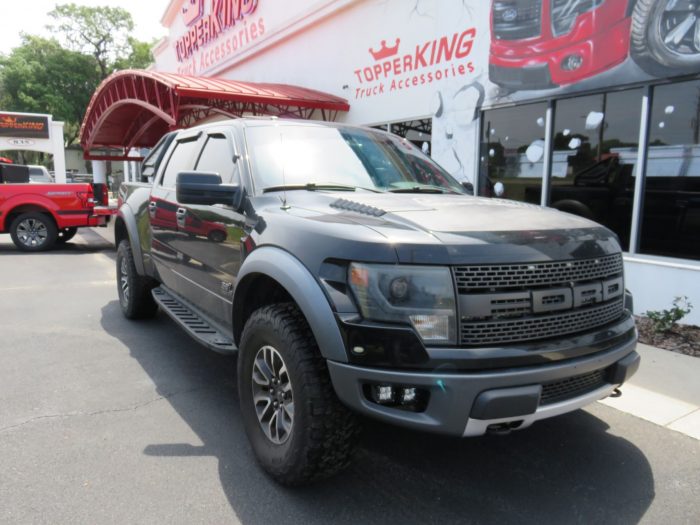 2020 Ford F150 Raptor with Sportsbar, Tool Box, Vent Visors, Steps, Hitch. Call TopperKING Brandon 813-689-2449 or Clearwater FL 727-530-9066!