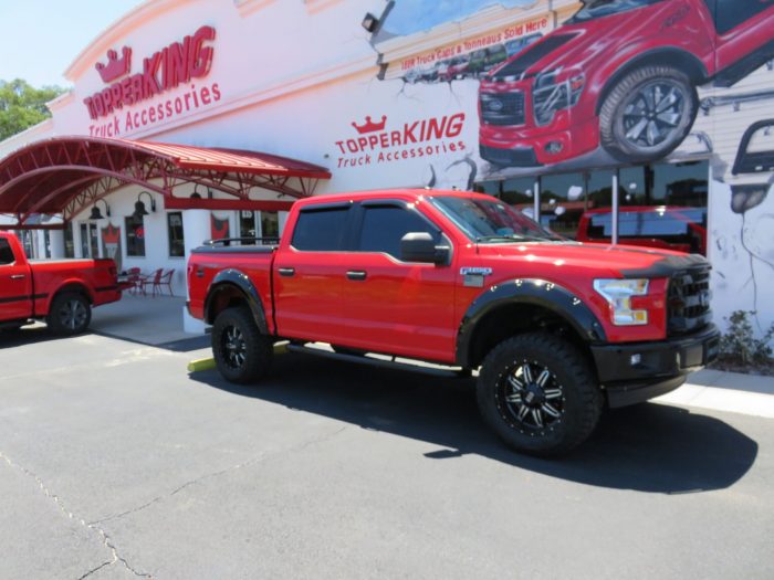 2017 Ford F150 Undercover Lux with Nerf Bars, Fender Flares, Bike Rack by TopperKING Brandon 813-689-2449 or Clearwater 727-530-9066. Call!