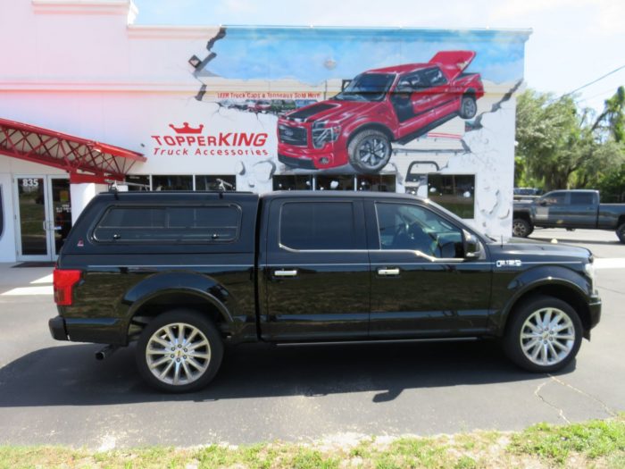 2020 Ford F150 with LEER 100R, Roof Racks, Bug Guard, Tint, Hitch by TopperKING Brandon 813-689-2449 or Clearwater FL 727-530-9066. Call Now!