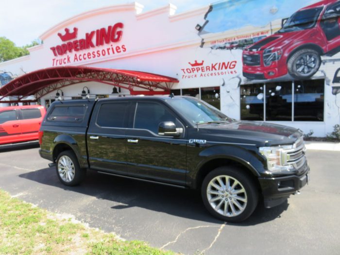 2020 Ford F150 with LEER 100R, Roof Racks, Bug Guard, Tint, Hitch by TopperKING Brandon 813-689-2449 or Clearwater FL 727-530-9066. Call Now!