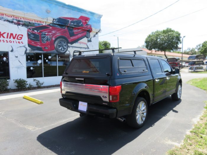 2020 Ford F150 with LEER 100R, Roof Racks, Bug Guard, Tint, Hitch by TopperKING Brandon 813-689-2449 or Clearwater FL 727-530-9066. Call Now!