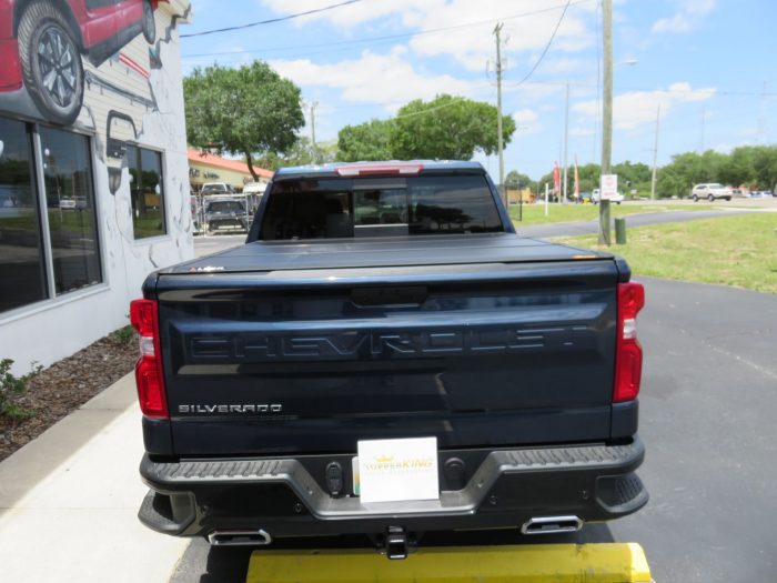 2020 Chevy Silverado with LEER 350M, Nerf Bars, Hitch, Tint by TopperKING Brandon 813-689-2449 or Clearwater FL 727-530-9066. Call today!