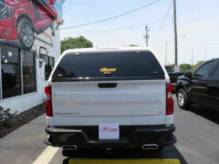 2020 Chevy Silverado with LEER 100XL, Roof Racks, Nerf Bars, Hitch by TopperKING Brandon 813-689-2449 or Clearwater 727-530-9066. Call Today!