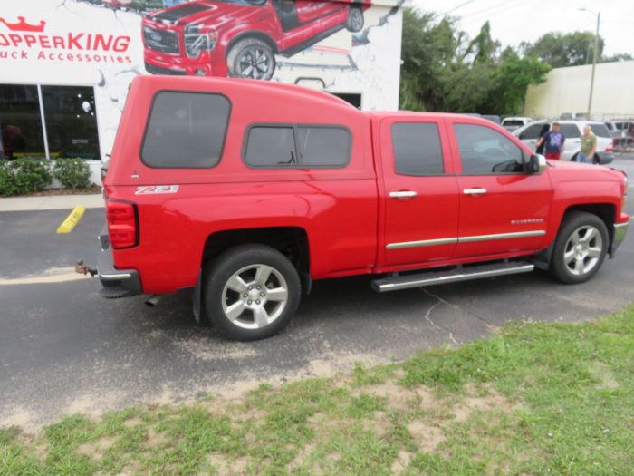 2014 Chevrolet Silverado with LEER 122, Bull Bars, Chrome Bug Guard, Running Boards by TopperKING Brandon 813-689-2449 or Clearwater FL 727-530-9066. Call!