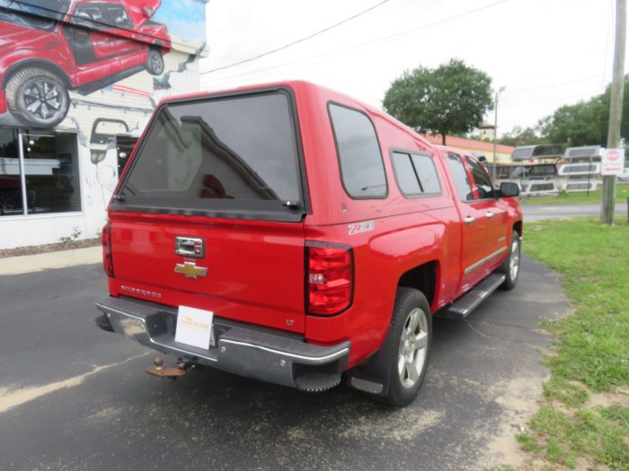 2014 Chevrolet Silverado with LEER 122, Bull Bars, Chrome Bug Guard, Running Boards by TopperKING Brandon 813-689-2449 or Clearwater FL 727-530-9066. Call!