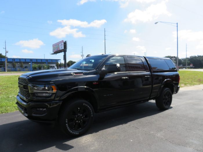 2020 Dodge RAM with LEER100XL Fiberglass Topper, Retractable Running boards, Hitch,Tint. Call Us! TopperKING Brandon 813-689-2449 or Clearwater 727-530-9066