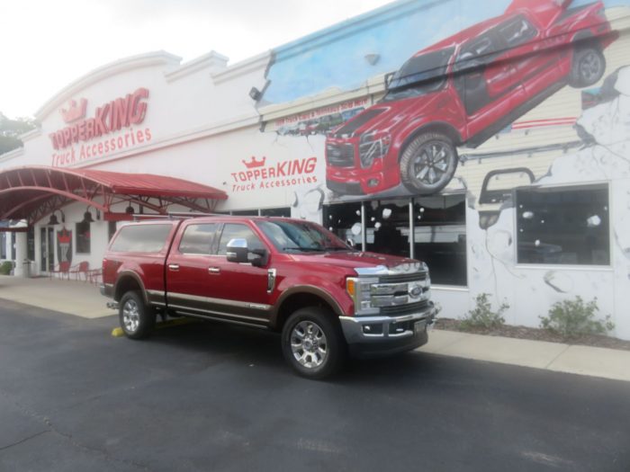2020 Ford F250 with LEER 100XQ, Roof Racks, Chrome Hood guard, Retractable Steps, by TopperKING Brandon 813-689-2449 or Clearwater FL 727-530-9066. Call Us!