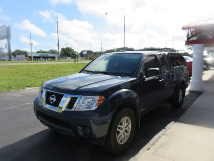 2018 Nissan Frontier with Ranch Sierra Fiberglass Topper, Roof Racks, Windoor, Tint by TopperKING Brandon 813-689-2449 or Clearwater FL 727-530-9066. Call!