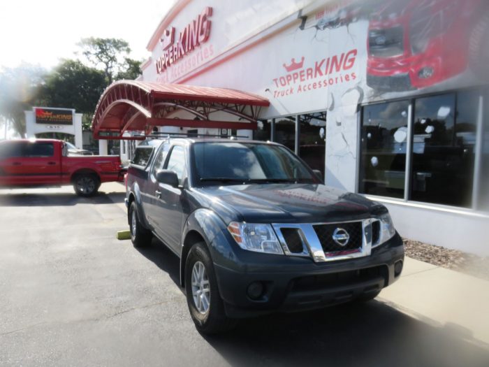 2018 Nissan Frontier with Ranch Sierra Fiberglass Topper, Roof Racks, Windoor, Tint by TopperKING Brandon 813-689-2449 or Clearwater FL 727-530-9066. Call!